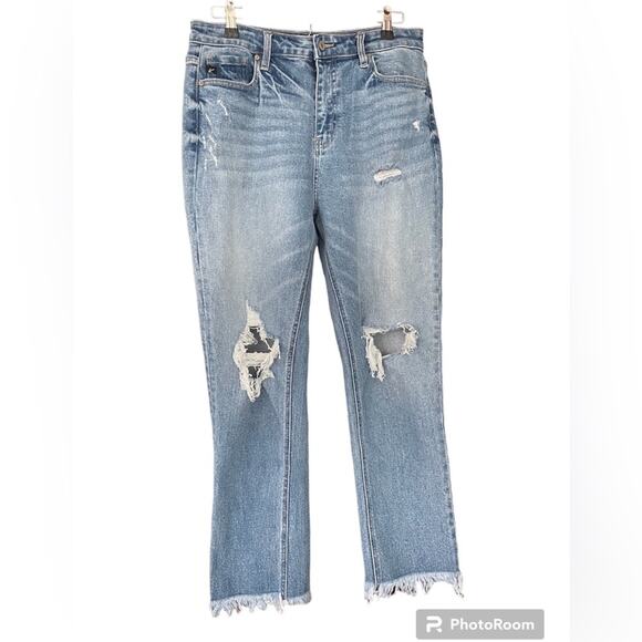 KanCan straight leg distressed jeans - Picture 1 of 8